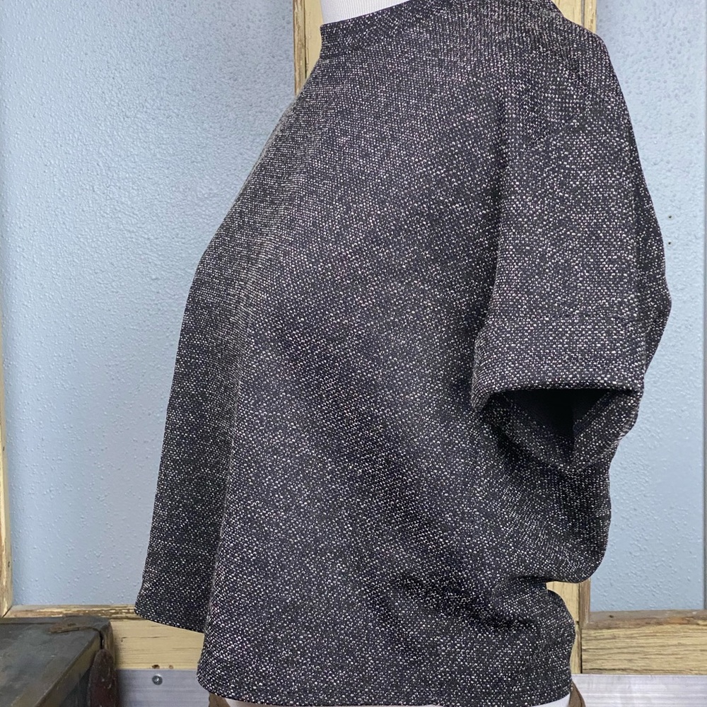 Zara Basic Marled Twill Cropped Top With Cuff (S) - image 2